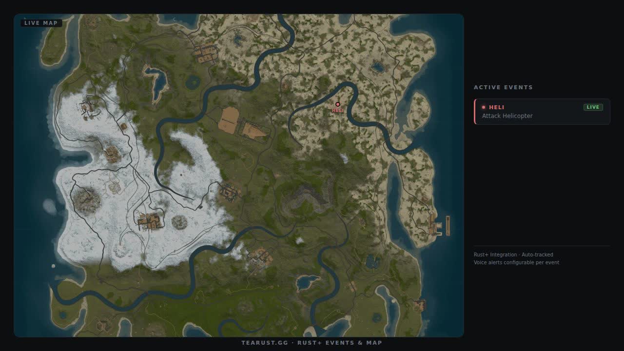 TEARust Rust+ events and tools panel